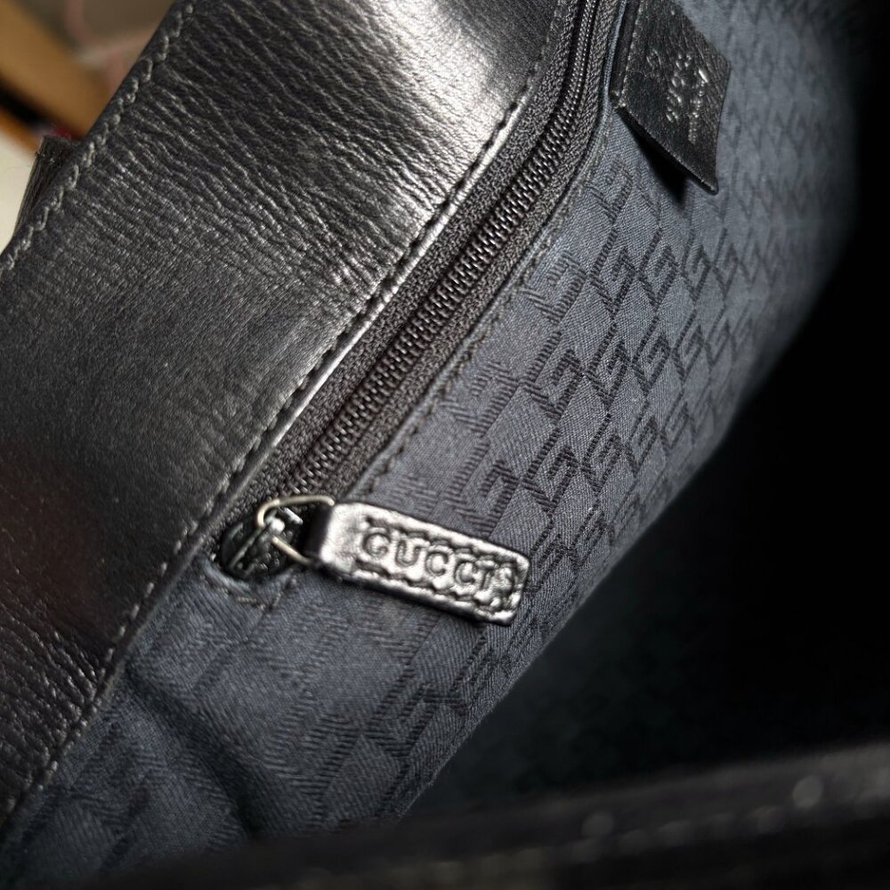 90s Vintage Tom Ford Era Gucci Leather Web Tote - Picture 10 of 14